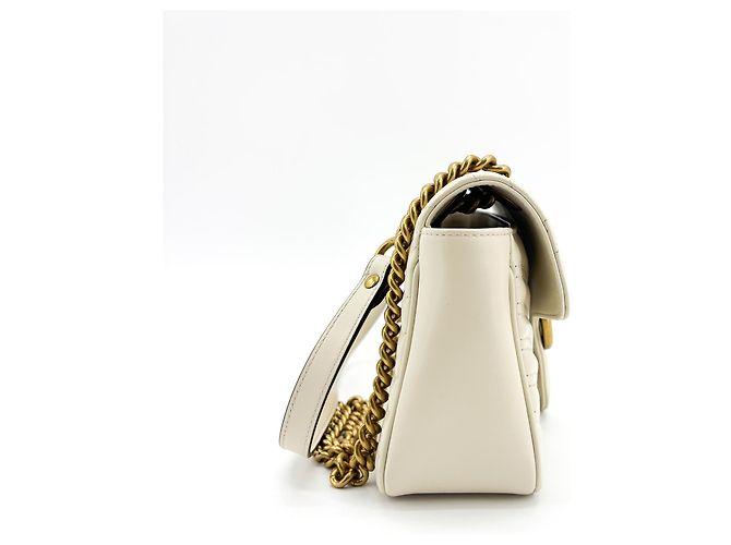 Gucci GG Marmont Patent Small Bianco - vista 4