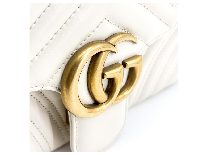 Gucci GG Marmont Patent Small Bianco - vista 6