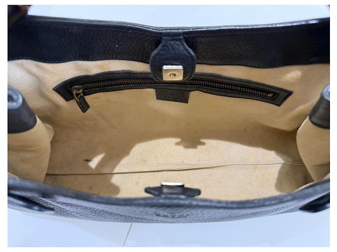 Bolsa Gucci Bamboo Top Handle Couro Preto - vista 12