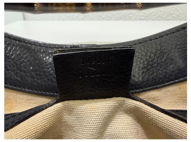 Bolsa Gucci Bamboo Top Handle Couro Preto - vista 14