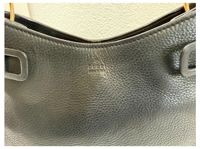 Bolsa Gucci Bamboo Top Handle Couro Preto - vista 2