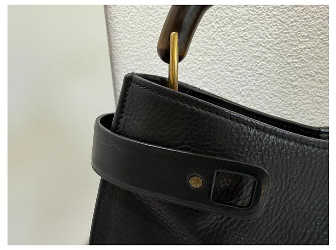 Bolsa Gucci Bamboo Top Handle Couro Preto - vista 3