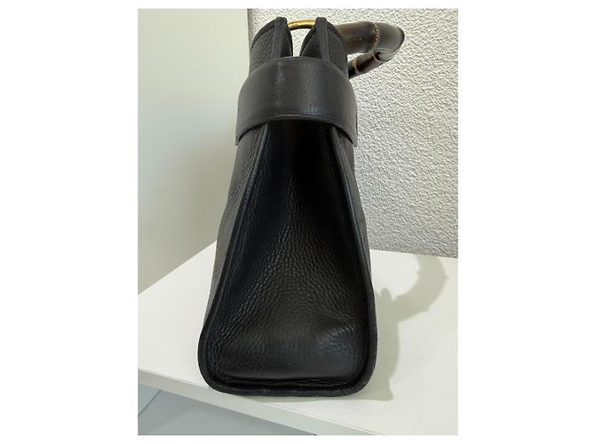 Bolsa Gucci Bamboo Top Handle Couro Preto - vista 5