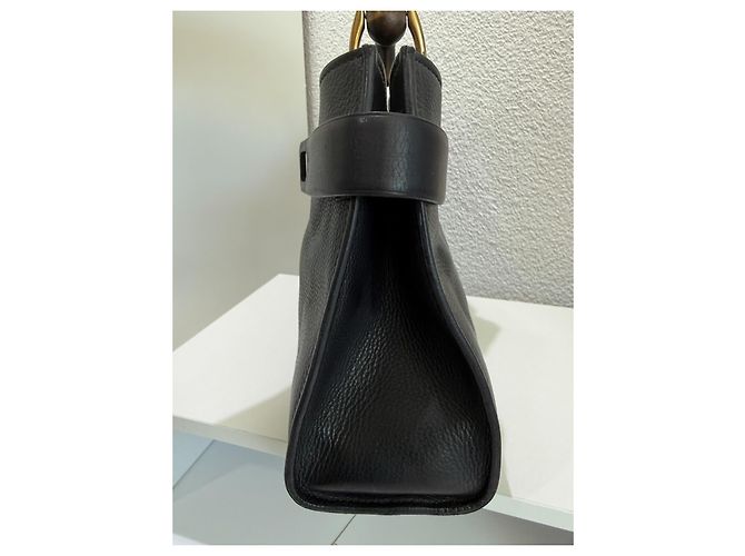 Bolsa Gucci Bamboo Top Handle Couro Preto - vista 6