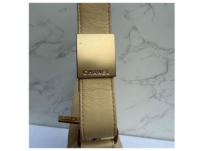 Timeless Borsa a tracolla Chanel Chocolate Bar Beige in pelle d'agnello - vista 13