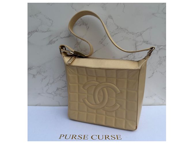 Timeless Borsa a tracolla Chanel Chocolate Bar Beige in pelle d'agnello - vista 3