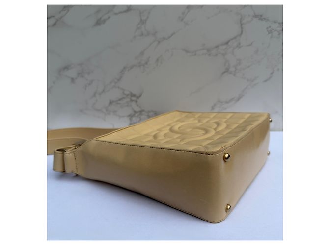 Timeless Borsa a tracolla Chanel Chocolate Bar Beige in pelle d'agnello - vista 7