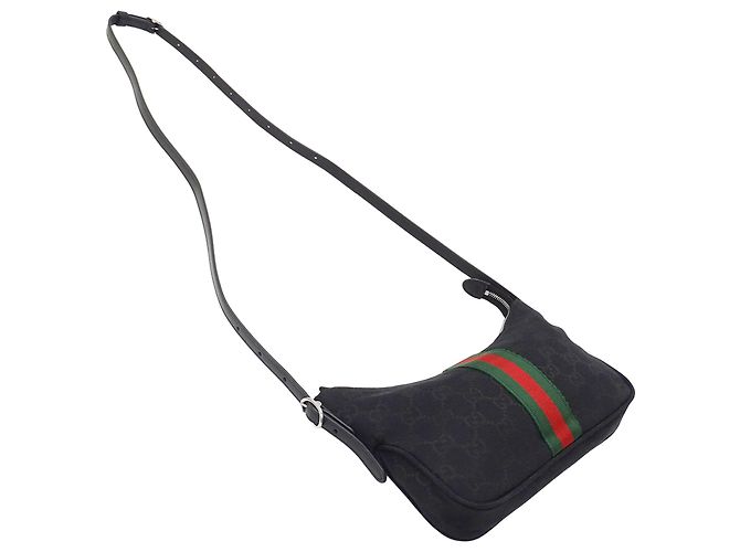 Borsa a tracolla mini Gucci in tela GG nera Nero - vista 4