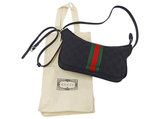 Borsa a tracolla mini Gucci in tela GG nera Nero - vista 7