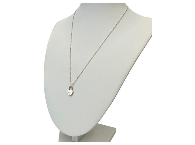 Autre Marque Tiffany & Co. Return to Heart Lock Necklace Silvery - view 3