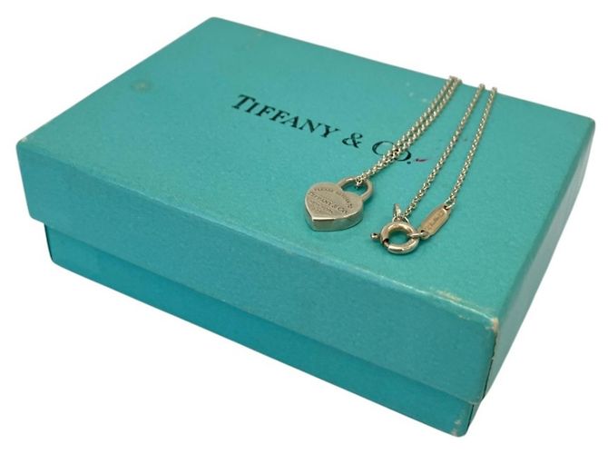 Autre Marque Tiffany & Co. Return to Heart Lock Necklace Silvery - view 7