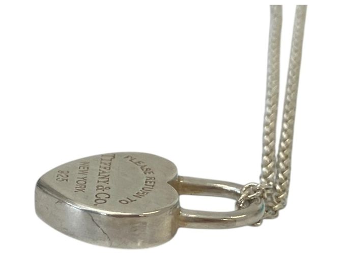 Autre Marque Tiffany & Co. Return to Heart Lock Necklace Silvery - view 8