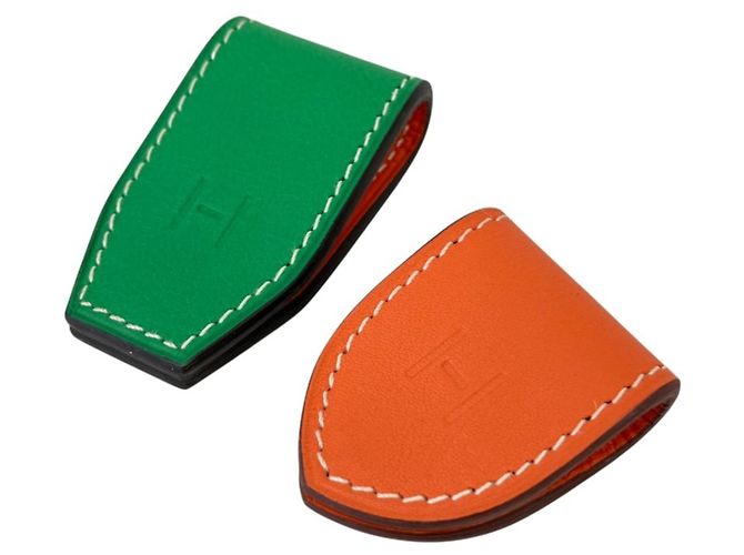 Hermès Hermes At H Magnetischer Geldclip-Set Grün Orange - Ansicht 2