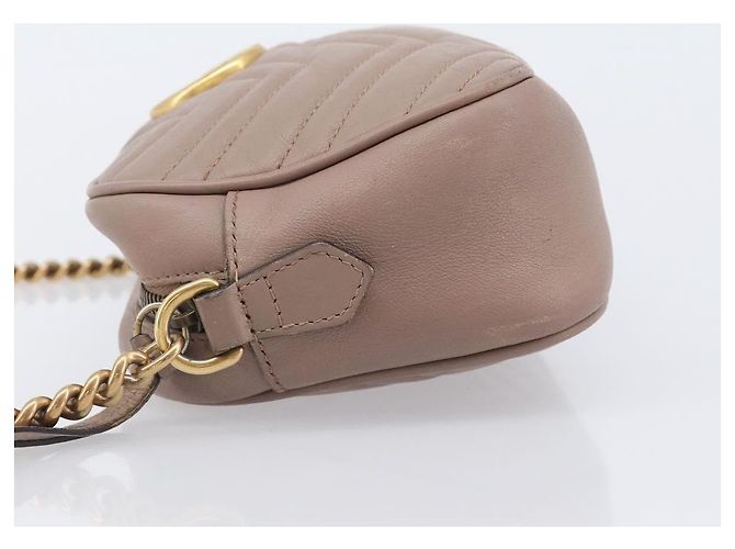 Gucci GG Marmont Matelassé Leather Small Beige - vista 4