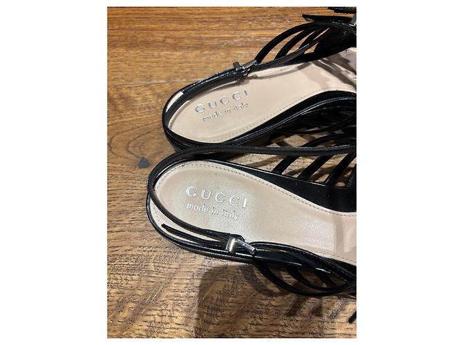 Gucci Mules aus schwarzem Leder mit Riemchen - Ansicht 7
