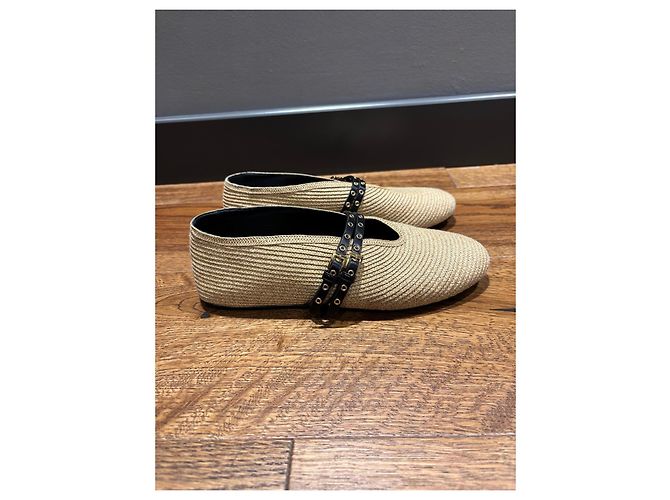 Alaïa Mary Jane Ballerinas aus beigem Stroh - Ansicht 11