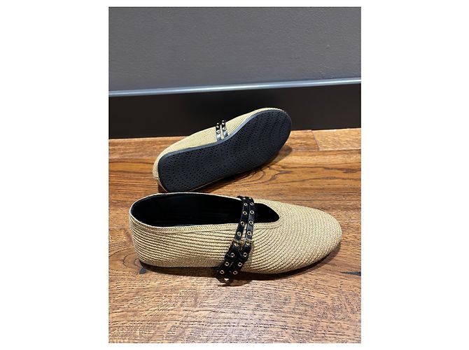 Alaïa Mary Jane Ballerinas aus beigem Stroh - Ansicht 6