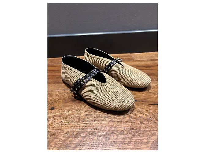 Alaïa Mary Jane Ballerinas aus beigem Stroh - Ansicht 9