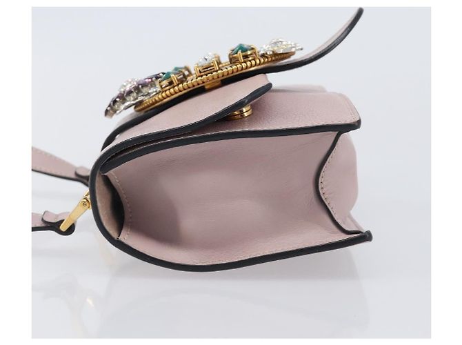 Miu Miu Madras Crystal Flap Leather Small Rosa - vista 4