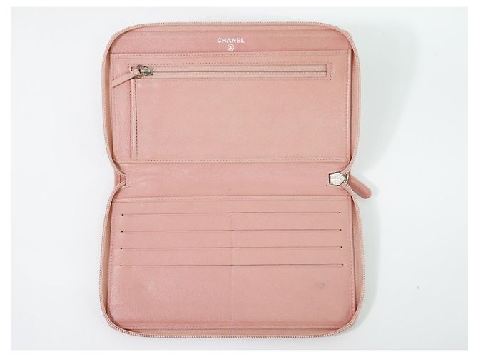 Chanel Camellia Leder-Organizer mit Rundum-Reißverschluss, lang Pink - Ansicht 4