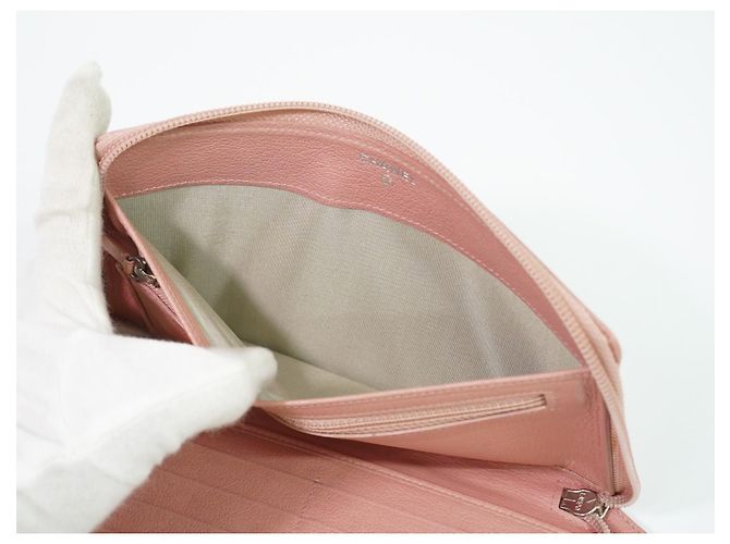 Chanel Camellia Leder-Organizer mit Rundum-Reißverschluss, lang Pink - Ansicht 5