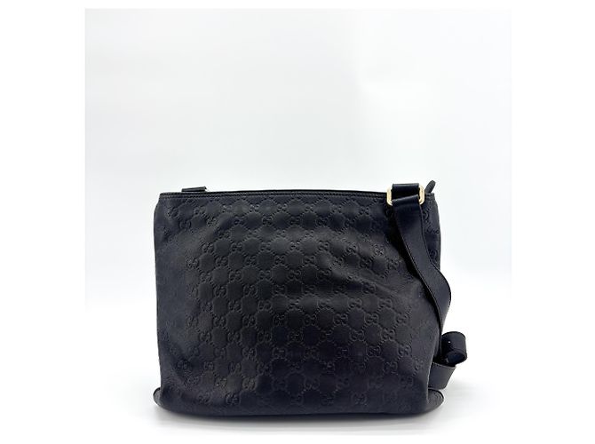 Gucci Borsa crossbody Guccissima in pelle MM Nero - vista 2