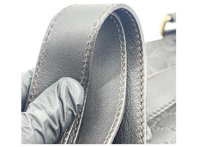 Gucci Borsa crossbody Guccissima in pelle MM Nero - vista 7