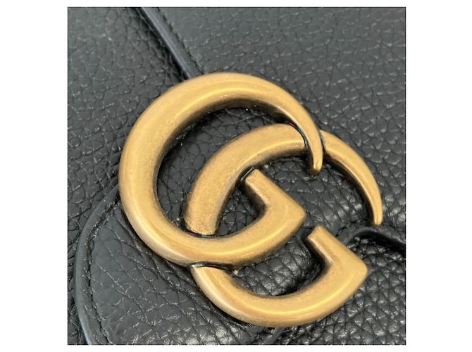 Portafoglio a catena GUCCI GG Marmont Long 401232 Nero Donna - vista 11