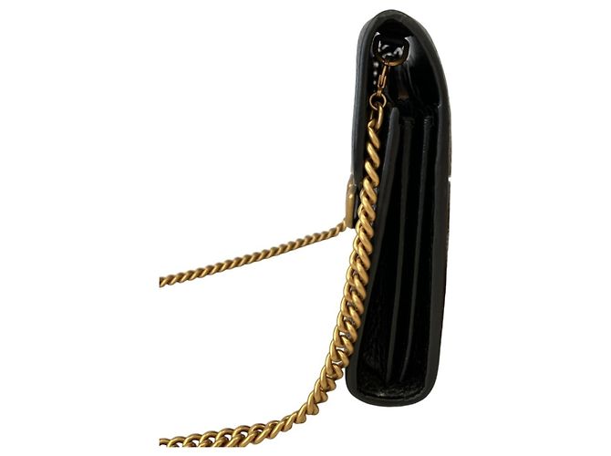 Portafoglio a catena GUCCI GG Marmont Long 401232 Nero Donna - vista 2