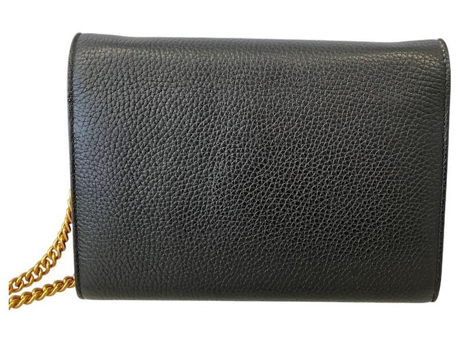 Portafoglio a catena GUCCI GG Marmont Long 401232 Nero Donna - vista 3