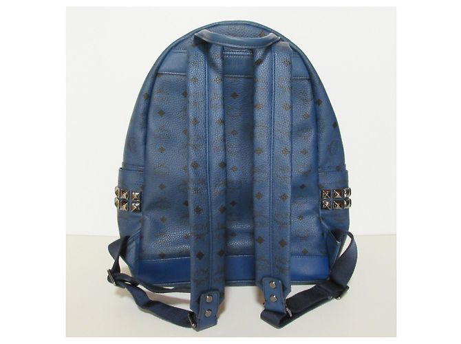 MCM Stark Visetos Side Studded Backpack Navy blue - view 2