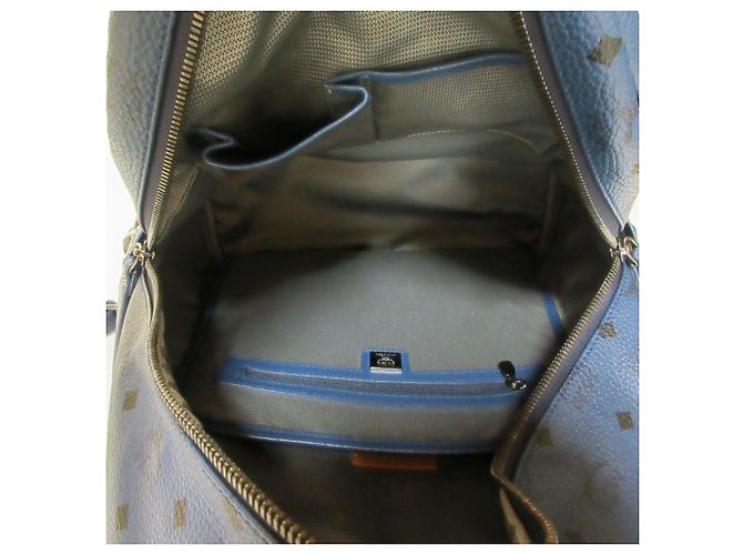 MCM Stark Visetos Side Studded Backpack Navy blue - view 7