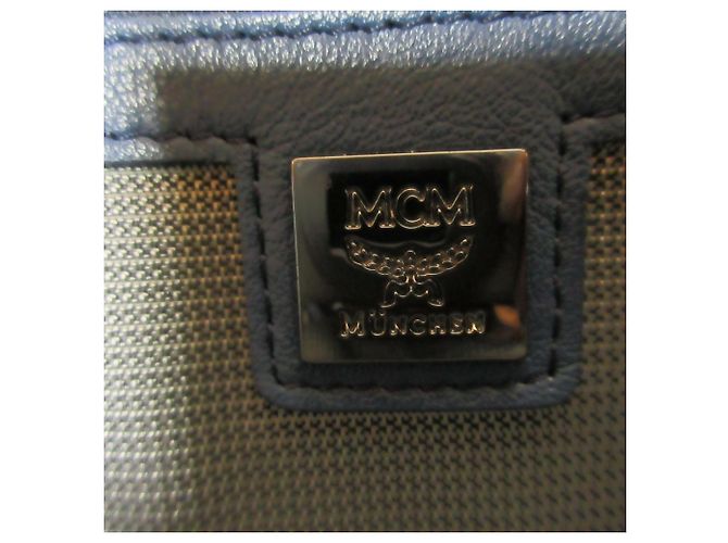 MCM Stark Visetos Side Studded Backpack Navy blue - view 8