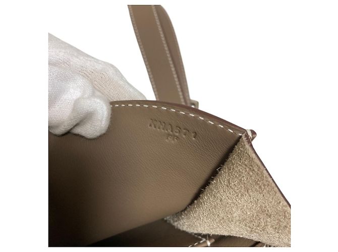 Hermès Hermes Sac à Dépêches 21 Shoulder Bag Taupe - vista 12