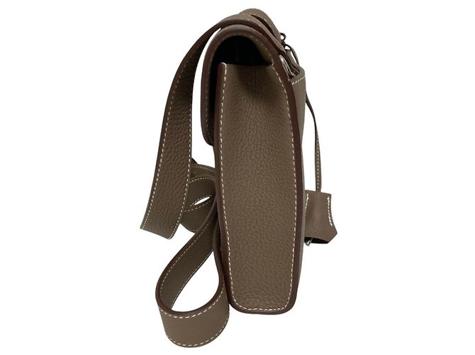 Hermès Hermes Sac à Dépêches 21 Shoulder Bag Taupe - vista 3