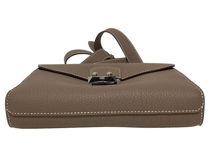 Hermès Hermes Sac à Dépêches 21 Shoulder Bag Taupe - vista 4