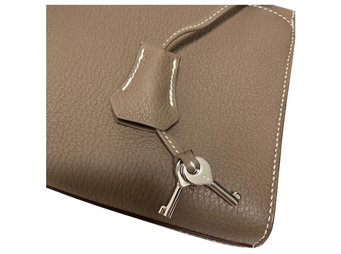 Hermès Hermes Sac à Dépêches 21 Shoulder Bag Taupe - vista 7