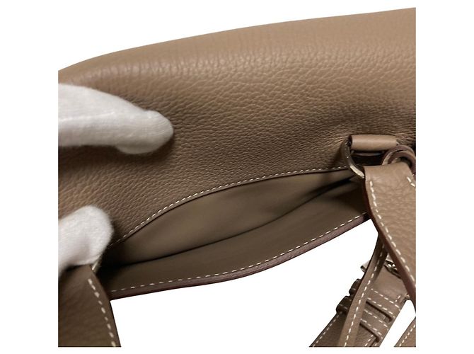 Hermès Hermes Sac à Dépêches 21 Shoulder Bag Taupe - vista 8