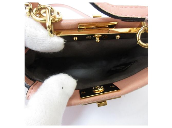 Fendi Micro Peekaboo 2-Way Schultertasche Pink - Ansicht 10