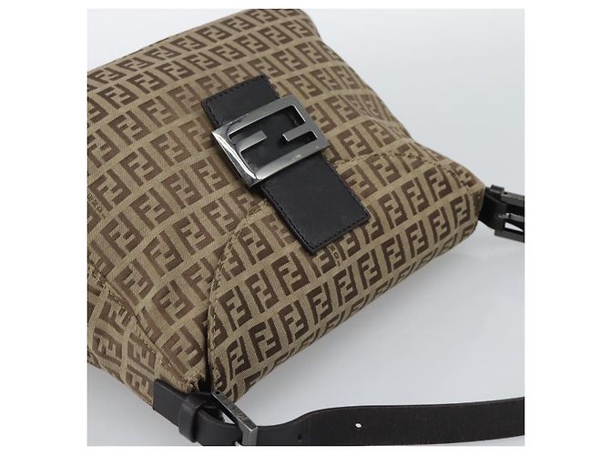 Borsa Fendi Mamma Baguette Canvas medium Beige - vista 6