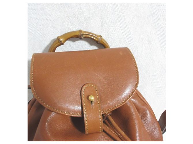 Gucci Bamboo Leder Mini-Rucksack Braun - vue 11