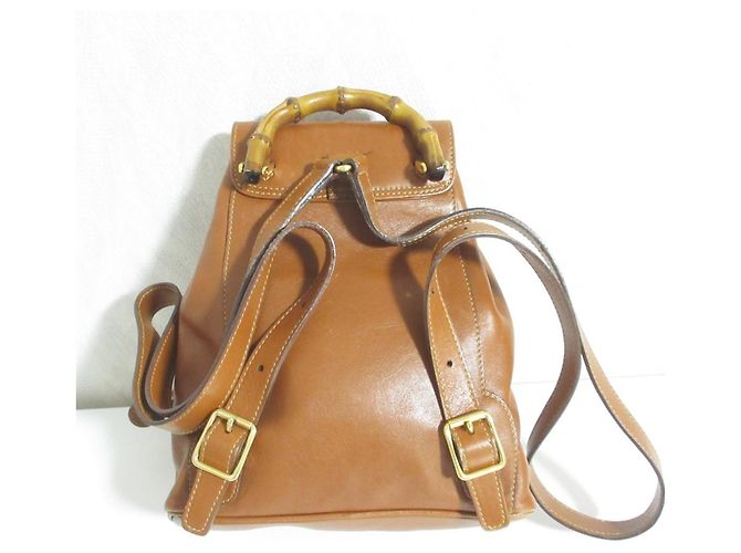 Gucci Bamboo Leder Mini-Rucksack Braun - vue 2