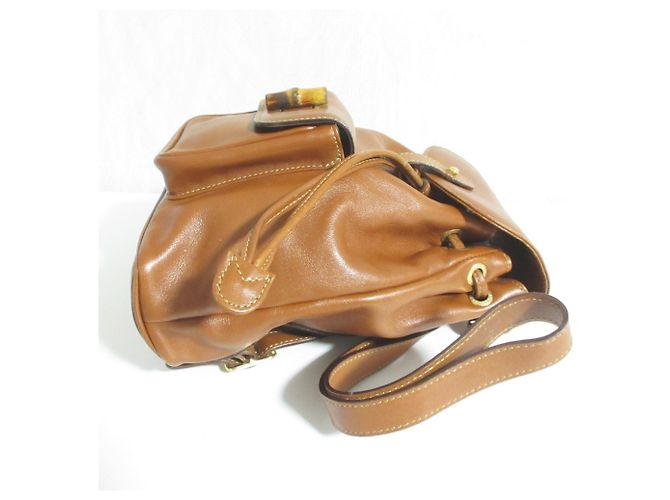 Gucci Bamboo Leder Mini-Rucksack Braun - vue 4