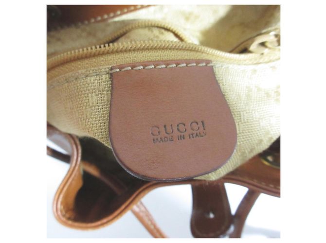 Gucci Bamboo Leder Mini-Rucksack Braun - vue 9