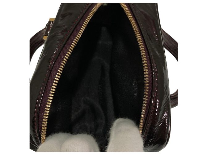 Bolso de mano Loewe Amazona Micro Mini de piel charol Burdeos - vista 7