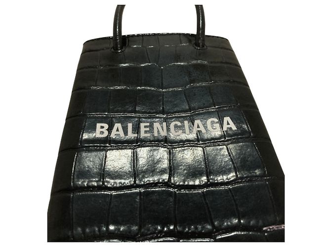 Everyday Borsa a tracolla Balenciaga Black Shopping Phone Holder Nero - vista 15