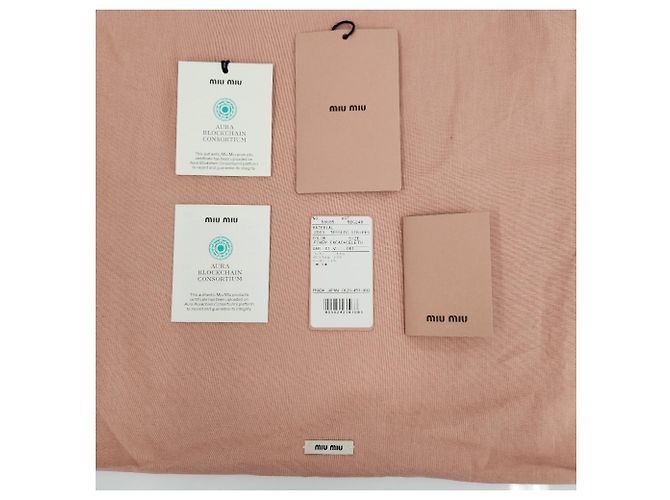 Saco Tote tecido com efeito de ráfia Miu Miu MIU Marrom Azul Bege - vista 11