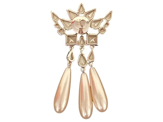 Spilla GUCCI Interlocking G con strass e perle sintetiche Argento - vista 3