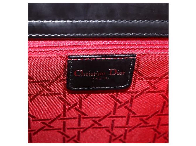 Sac à épaule Christian Dior Vernis Noir Argent Auth gh2387 Argenté - vue 19