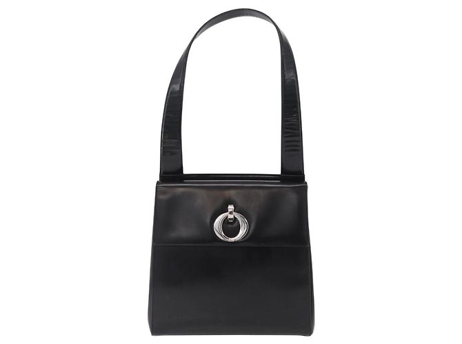 Sac à épaule Christian Dior Vernis Noir Argent Auth gh2387 Argenté - vue 2